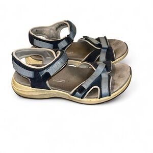 Ladies Clarks Solan Drift Ankle Strap Flat Sandals Size 8